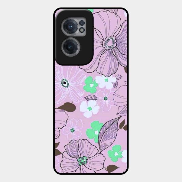 Peach Flower Glass Phone Cover for Oneplus Nord Ce 2 5G