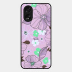Peach Flower Glass Phone Cover for Oppo A38