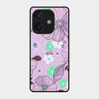 Peach Flower Glass Phone Cover for Oppo A3X 5G