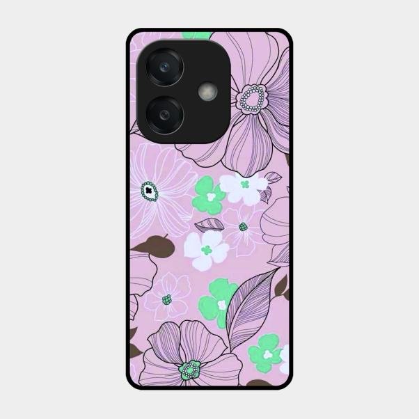 Peach Flower Glass Phone Cover for Oppo A3X 5G