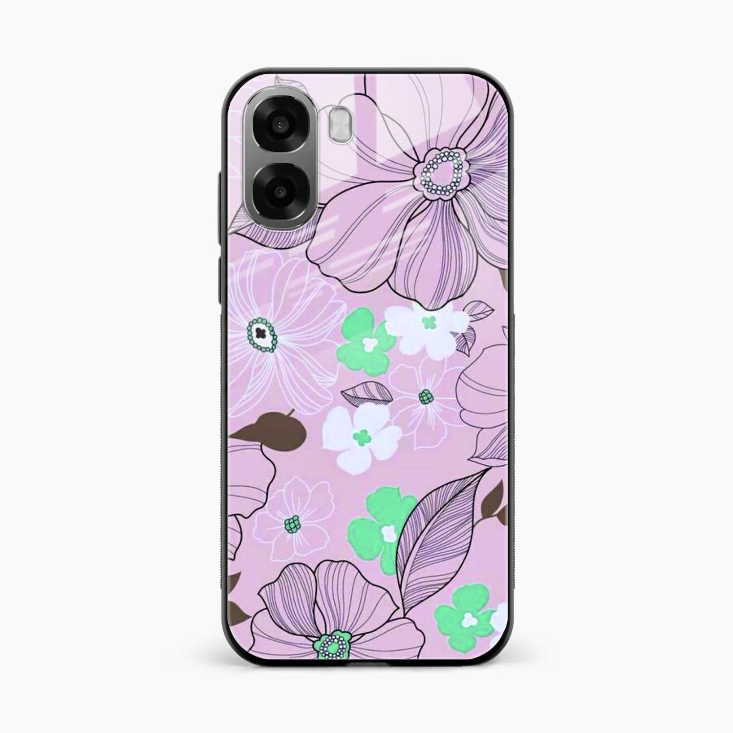 Peach Flower Glass Phone Cover for Oppo A6X 5G