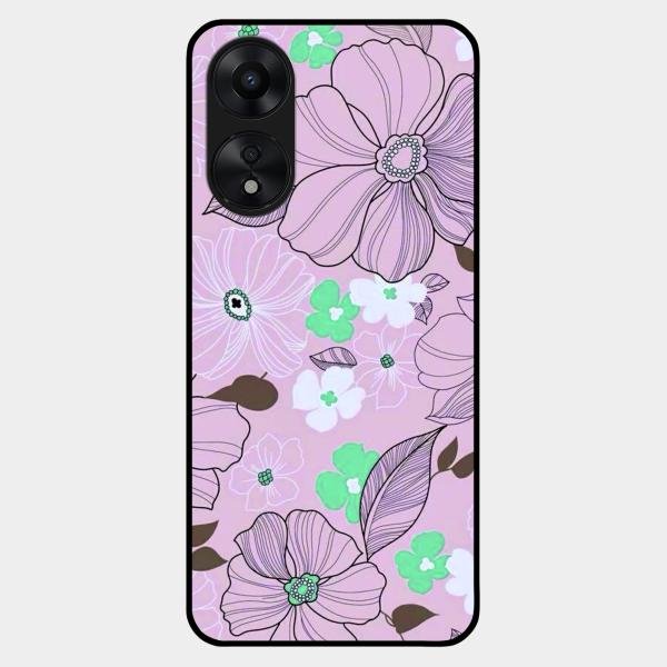 Peach Flower Glass Phone Cover for Oppo A78 5G