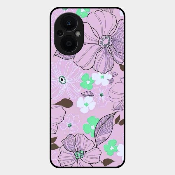 Peach Flower Glass Phone Cover for Oppo F21S Pro 5G