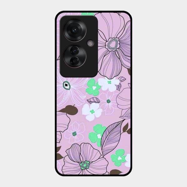 Peach Flower Glass Phone Cover for Oppo F25 Pro 5G