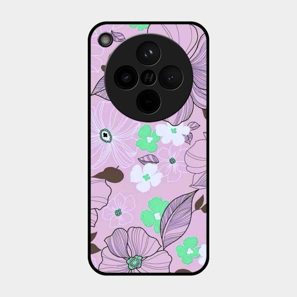 Peach Flower Glass Phone Cover for Oppo Find X8 5G