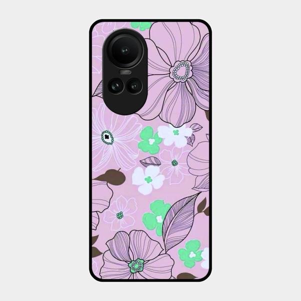 Peach Flower Glass Phone Cover for Oppo Reno 10 5G