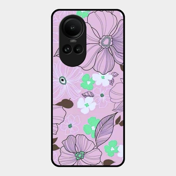 Peach Flower Glass Phone Cover for Oppo Reno 10 Pro 5G