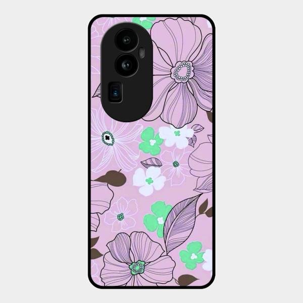 Peach Flower Glass Phone Cover for Oppo Reno 10 Pro Plus 5G