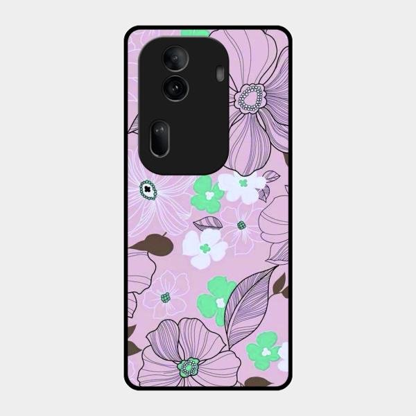 Peach Flower Glass Phone Cover for Oppo Reno 11 Pro 5G
