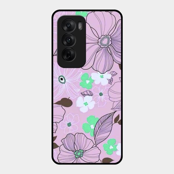 Peach Flower Glass Phone Cover for Oppo Reno 12 5G