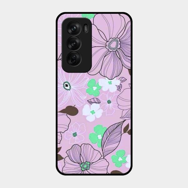 Peach Flower Glass Phone Cover for Oppo Reno 12 Pro 5G