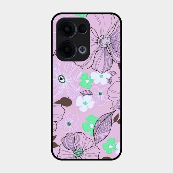 Peach Flower Glass Phone Cover for Oppo Reno 13 5G