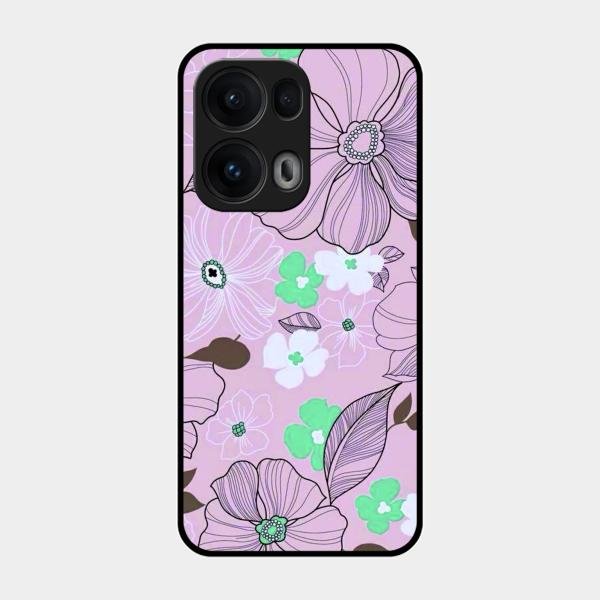 Peach Flower Glass Phone Cover for Oppo Reno 13 Pro 5G