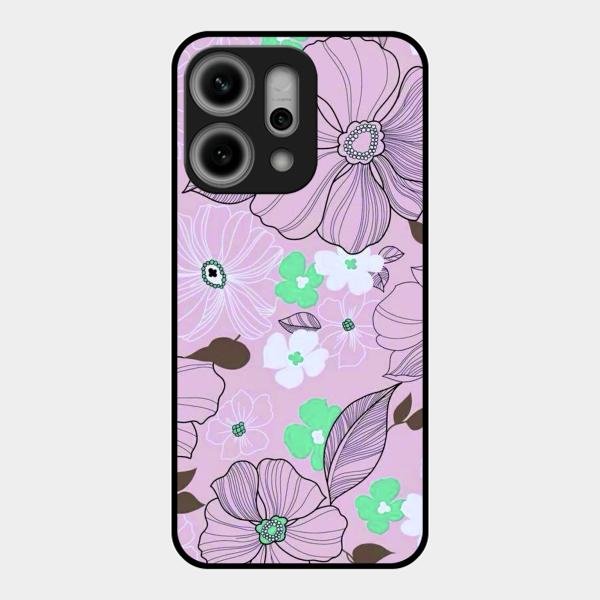 Peach Flower Glass Phone Cover for Oppo Reno 14 Pro 5G