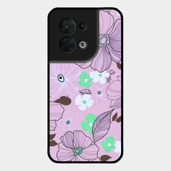 Peach Flower Glass Phone Cover for Oppo Reno 8 5G