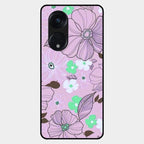 Peach Flower Glass Phone Cover for Oppo Reno 8T 5G