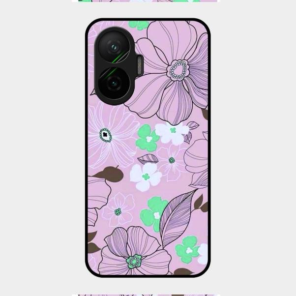 Peach Flower Glass Phone Cover for Poco F7 5G