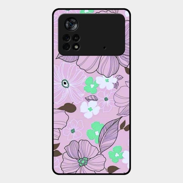 Peach Flower Glass Phone Cover for Poco X4 Pro 5G