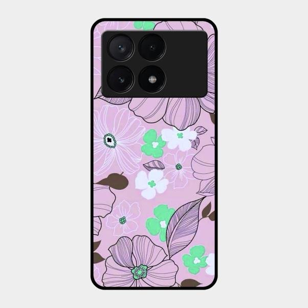 Peach Flower Glass Phone Cover for Poco X6 Pro 5G