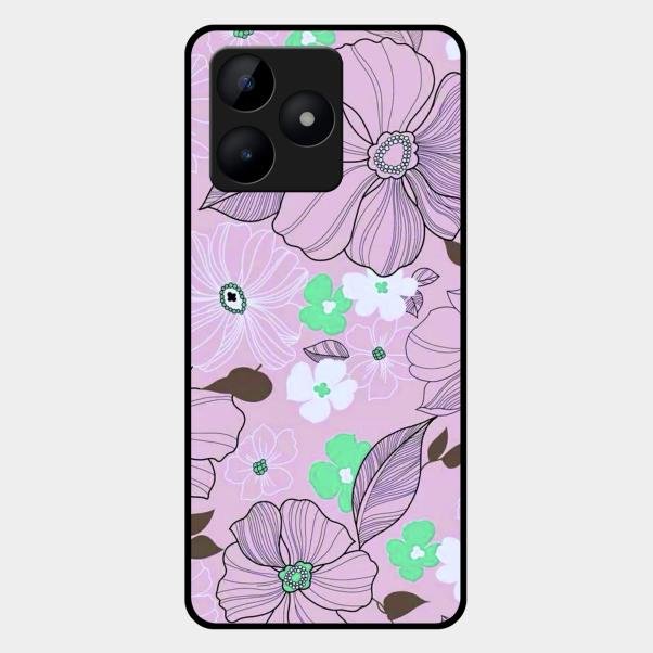 Peach Flower Glass Phone Cover for Realme C53