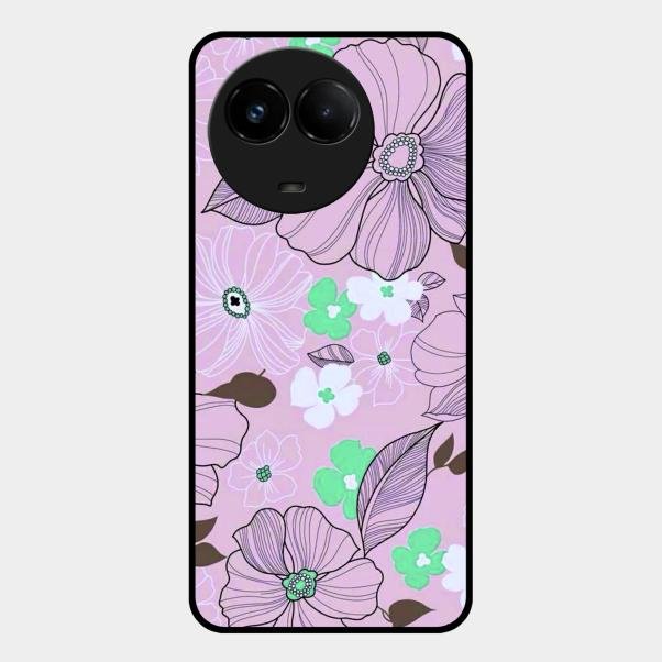 Peach Flower Glass Phone Cover for Realme C67 5G