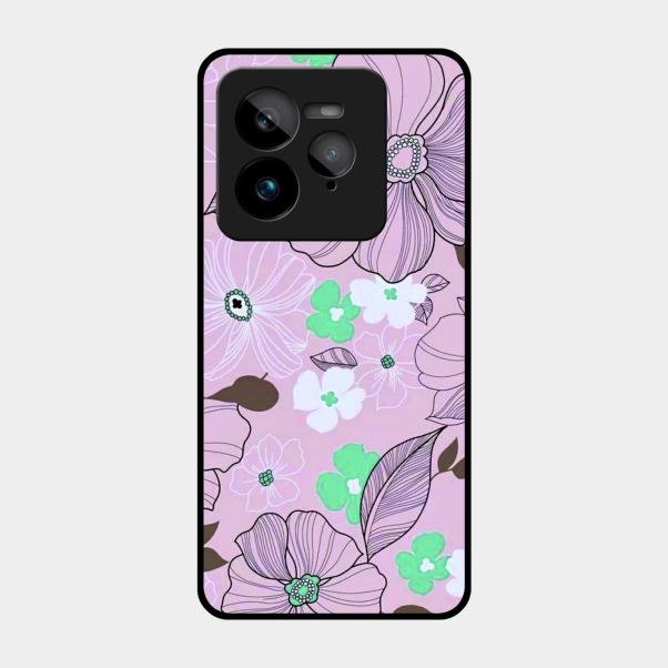 Peach Flower Glass Phone Cover for Realme Gt 7 Pro