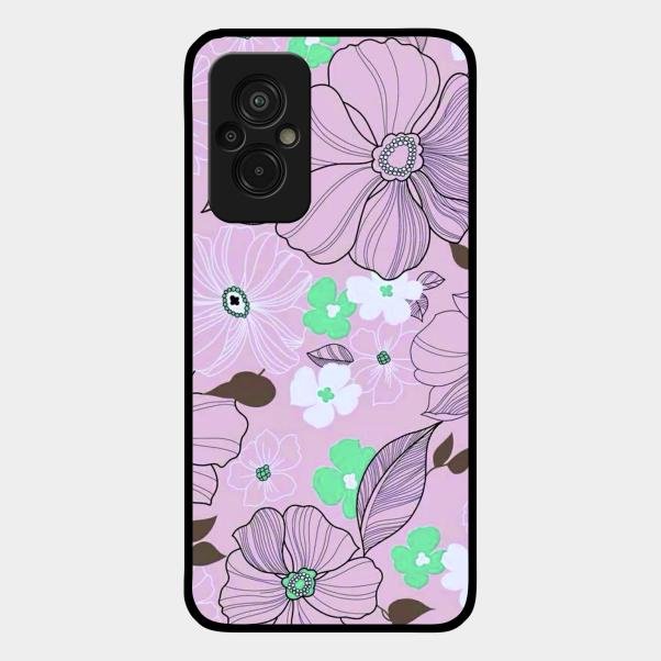 Peach Flower Glass Phone Cover for Redmi 11 Prime 4G