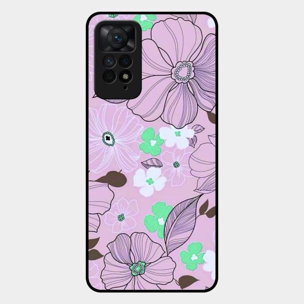 Peach Flower Glass Phone Cover for Redmi Note 11 Pro 5G