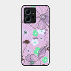 Peach Flower Glass Phone Cover for Redmi Note 12 4G
