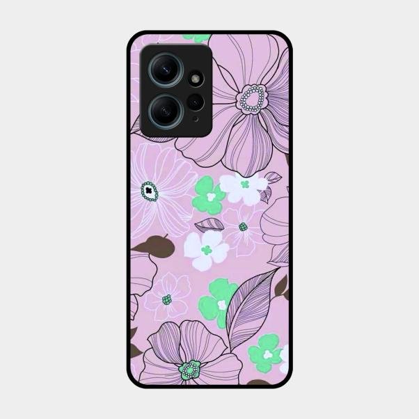 Peach Flower Glass Phone Cover for Redmi Note 12 4G