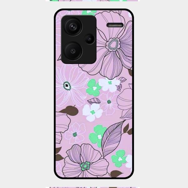 Peach Flower Glass Phone Cover for Redmi Note 13 Pro Plus 5G