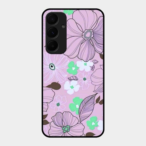 Peach Flower Glass Phone Cover for Samsung Galaxy A35 5G