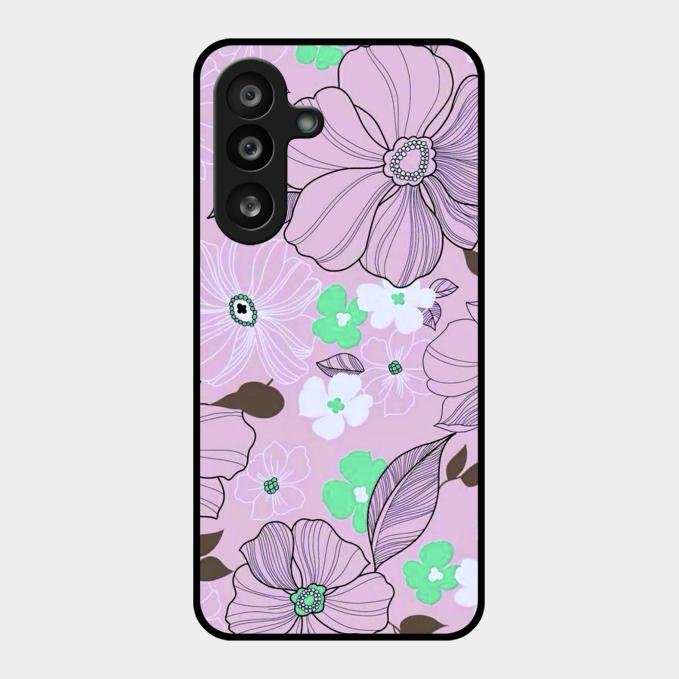Peach Flower Glass Phone Cover for Samsung Galaxy F56 5G