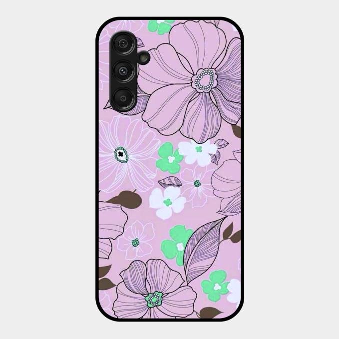 Peach Flower Glass Phone Cover for Samsung Galaxy M34 5G