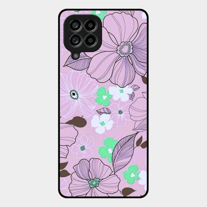 Peach Flower Glass Phone Cover for Samsung Galaxy M53 5G