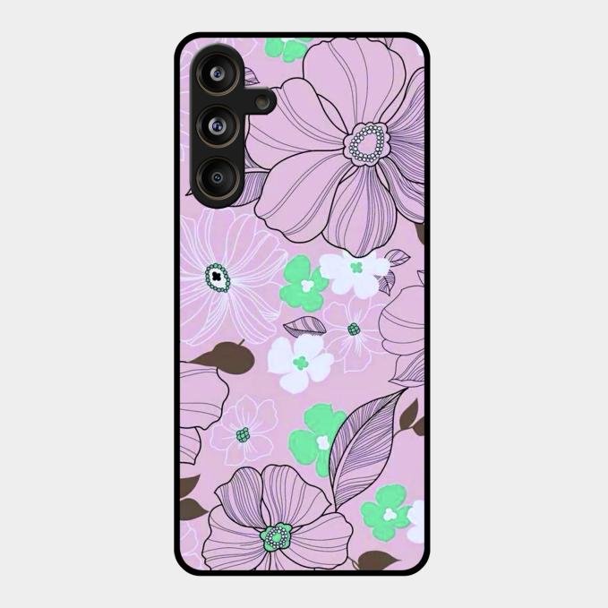 Peach Flower Glass Phone Cover for Samsung Galaxy M55 5G