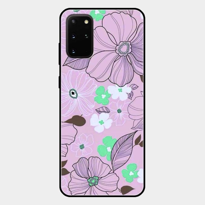 Peach Flower Glass Phone Cover for Samsung Galaxy S20 Plus