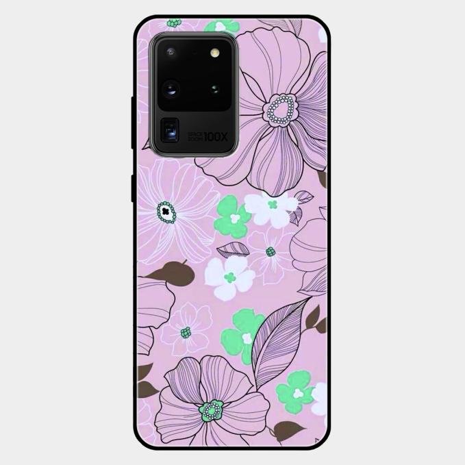 Peach Flower Glass Phone Cover for Samsung Galaxy S20 Ultra