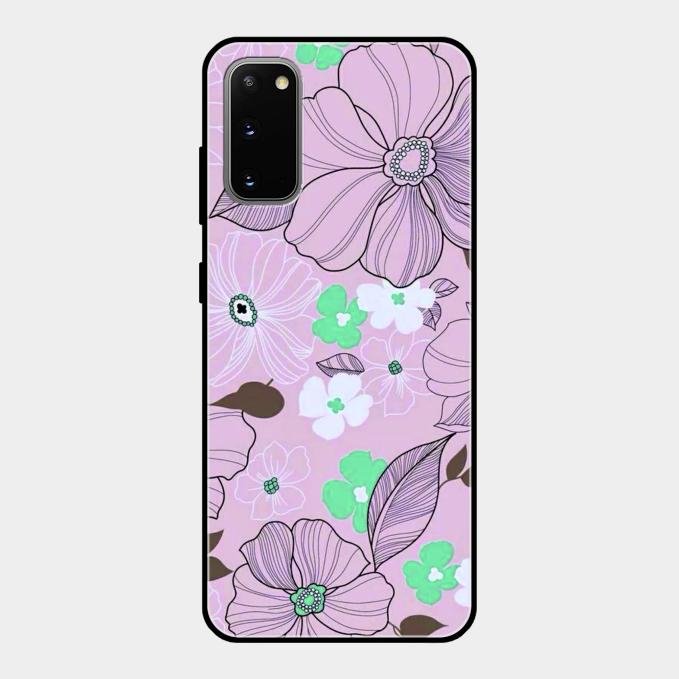 Peach Flower Glass Phone Cover for Samsung Galaxy S20
