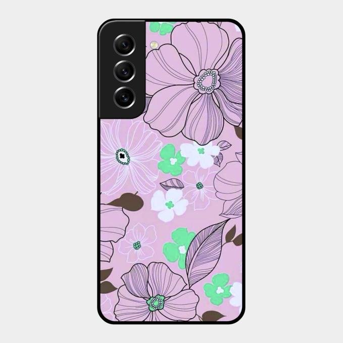Peach Flower Glass Phone Cover for Samsung Galaxy S21 Fe 5G