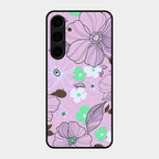 Peach Flower Glass Phone Cover for Samsung Galaxy S24 Plus 5G