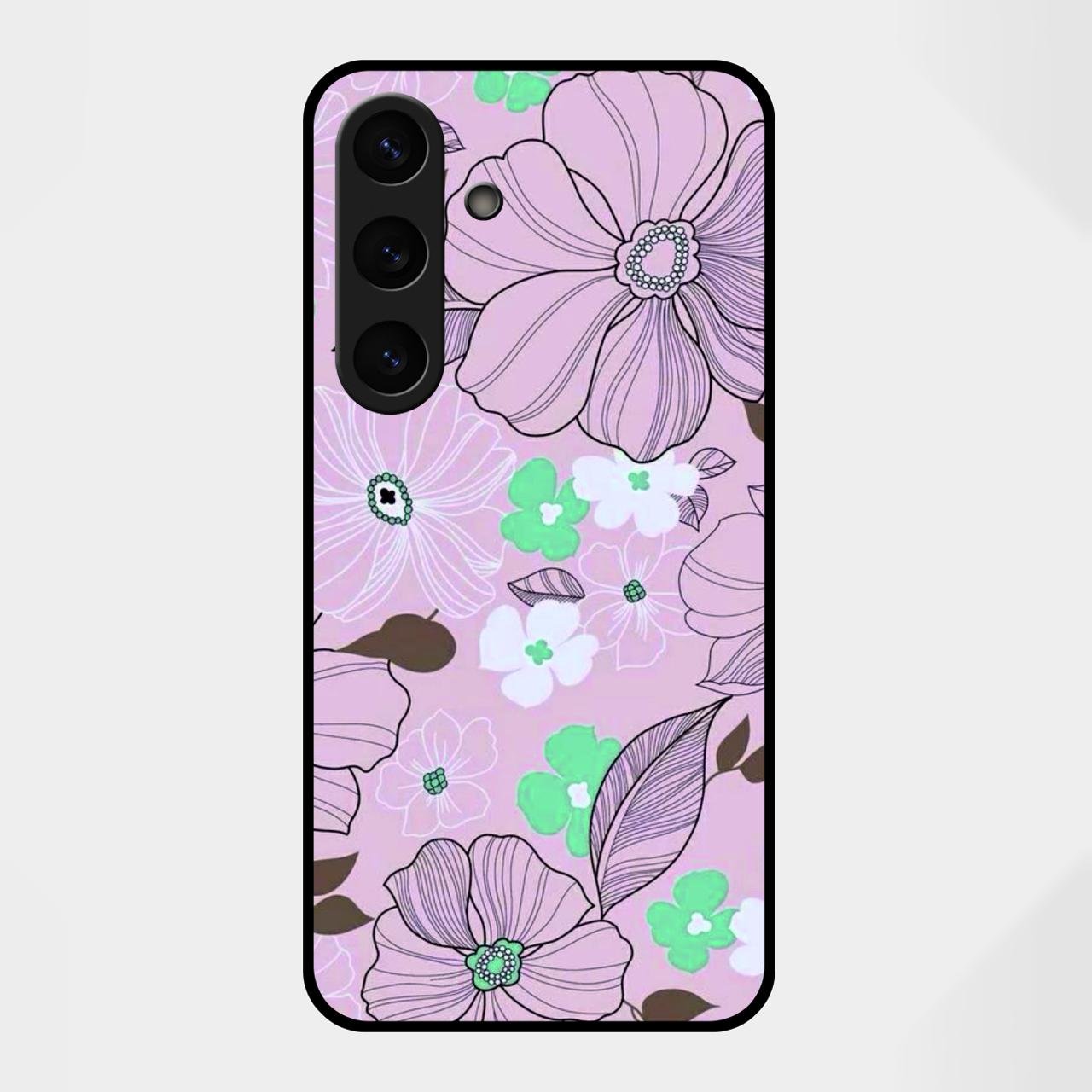 Peach Flower Glass Phone Cover for Samsung Galaxy S25 FE 5G
