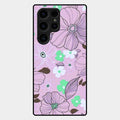 Peach Flower Glass Phone Cover for Samsung Galaxy S25 Ultra 5G