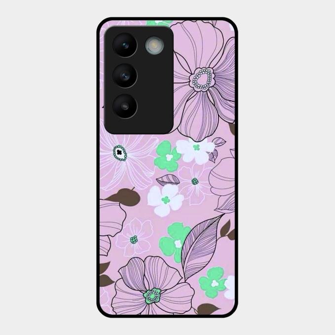 Peach Flower Glass Phone Cover for Vivo T3 5G
