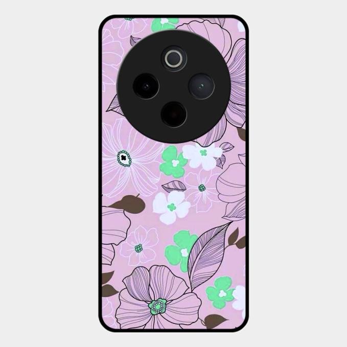 Peach Flower Glass Phone Cover for Vivo T4 5G