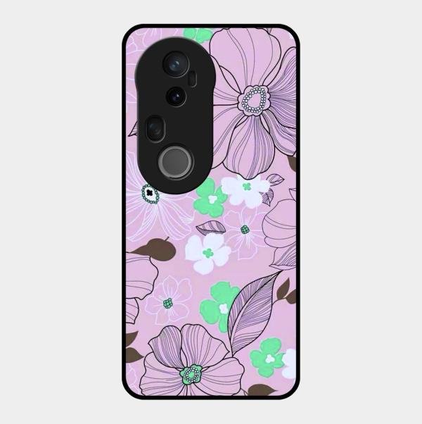 Peach Flower Glass Phone Cover for Vivo T4 Ultra 5G