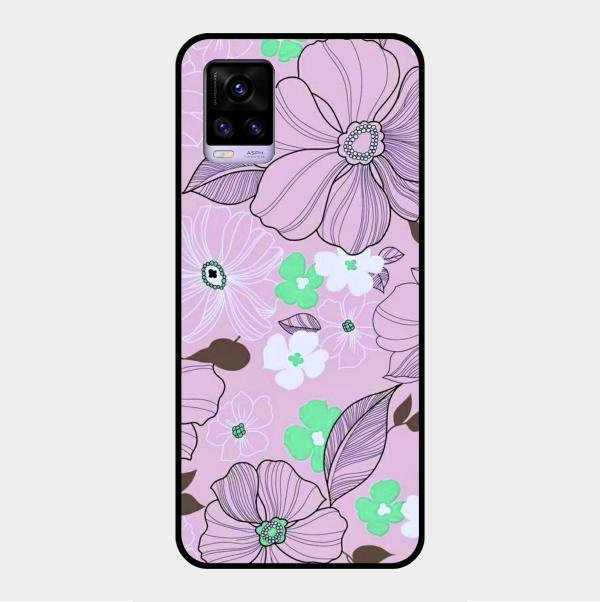 Peach Flower Glass Phone Cover for Vivo V20