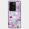 Peach Flower Glass Phone Cover for Vivo V27 5G