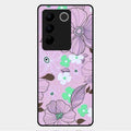 Peach Flower Glass Phone Cover for Vivo V27 Pro 5G