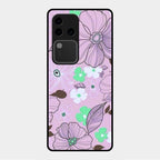 Peach Flower Glass Phone Cover for Vivo V30 Pro 5G